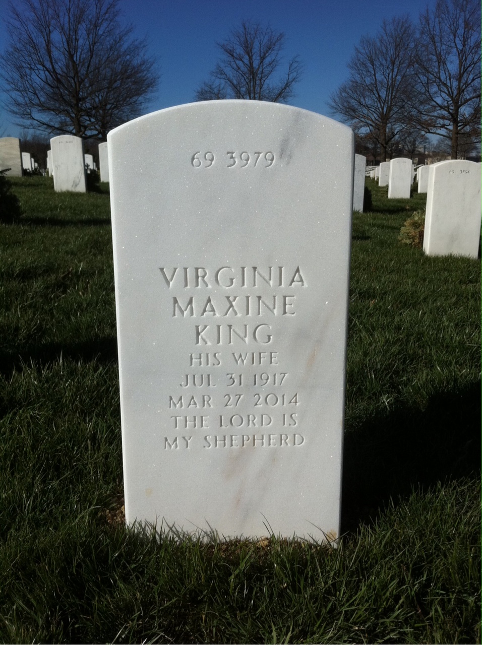 Back of headstone — Winston Schleef
