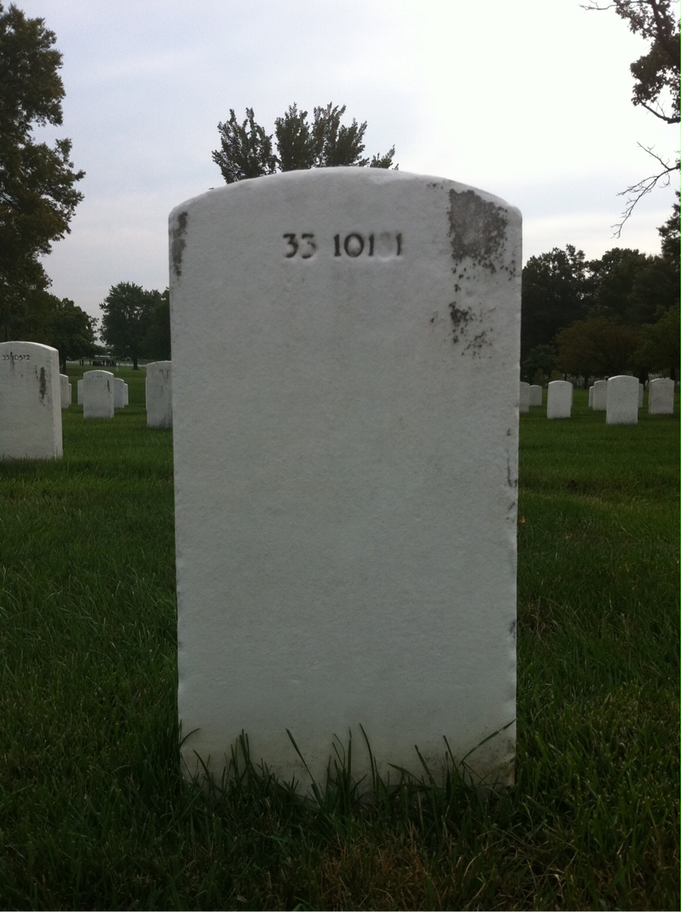 Back of headstone — Walter Minnicks