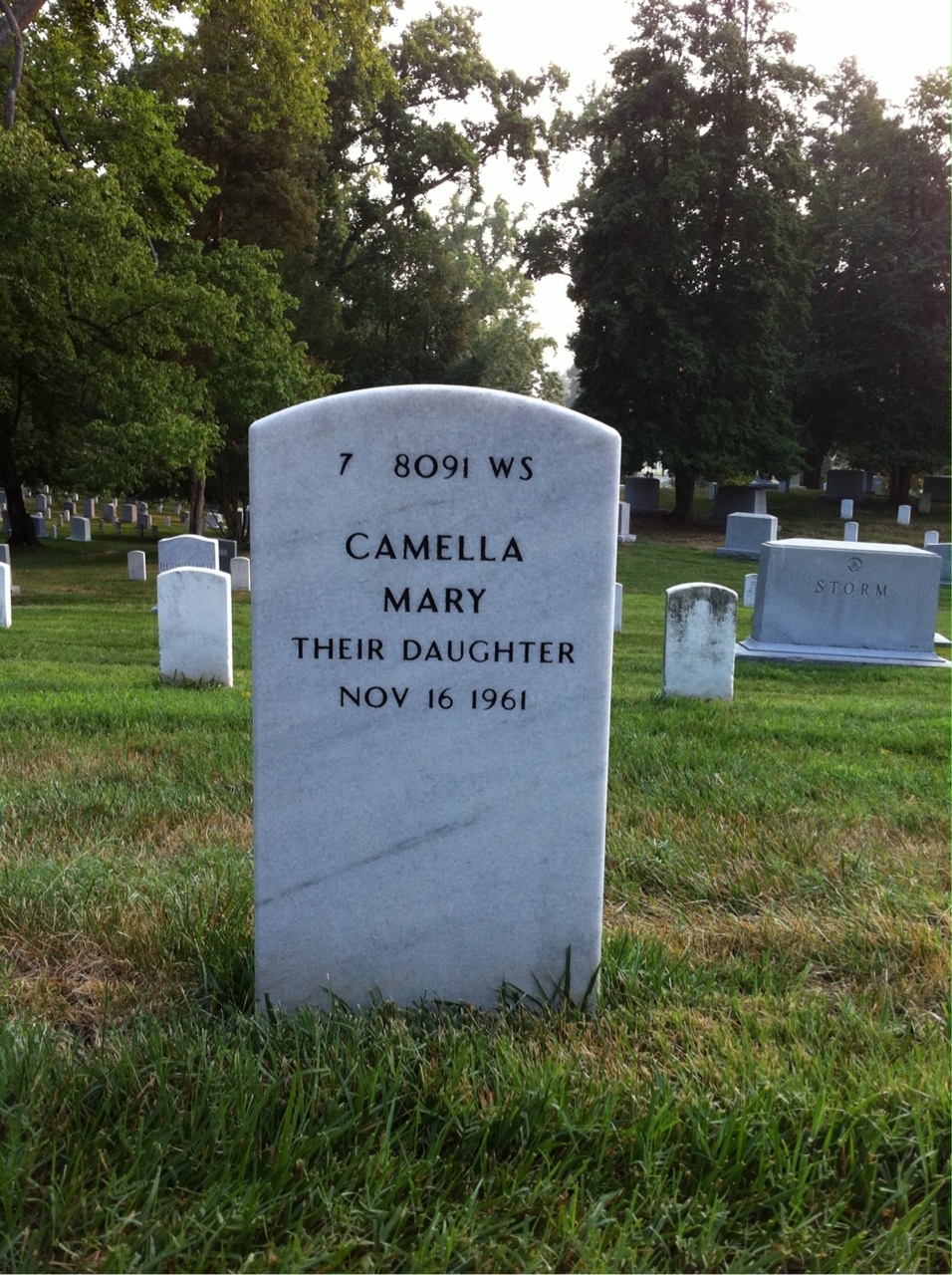 Back of headstone — May Carhart