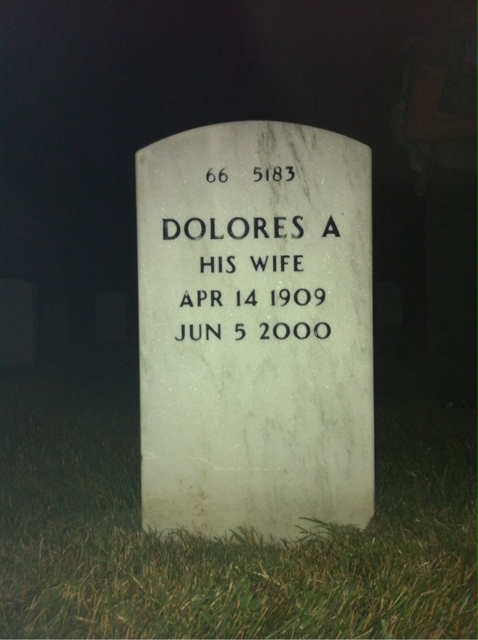 Back of headstone — Luis Manalo