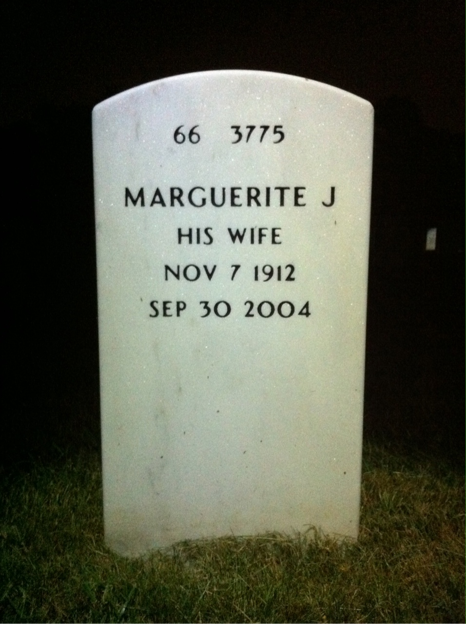 Back of headstone — Victor Matteson