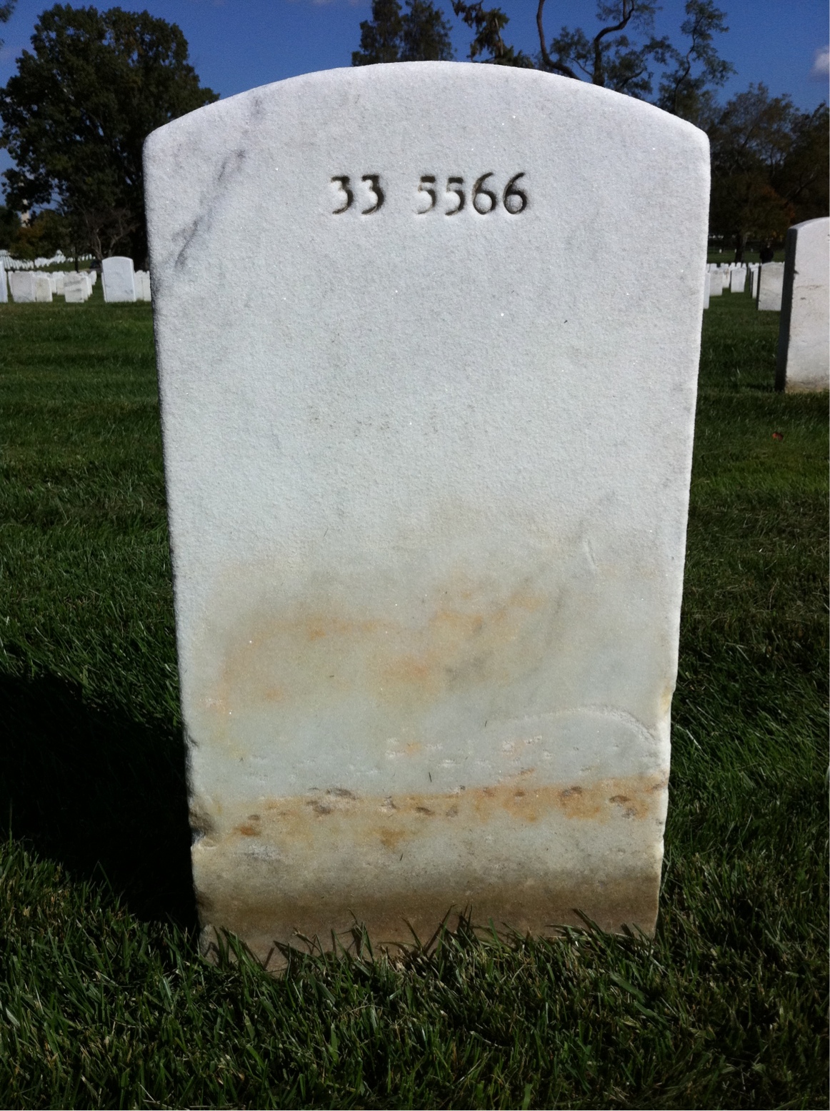 Back of headstone — Jesse Baughman
