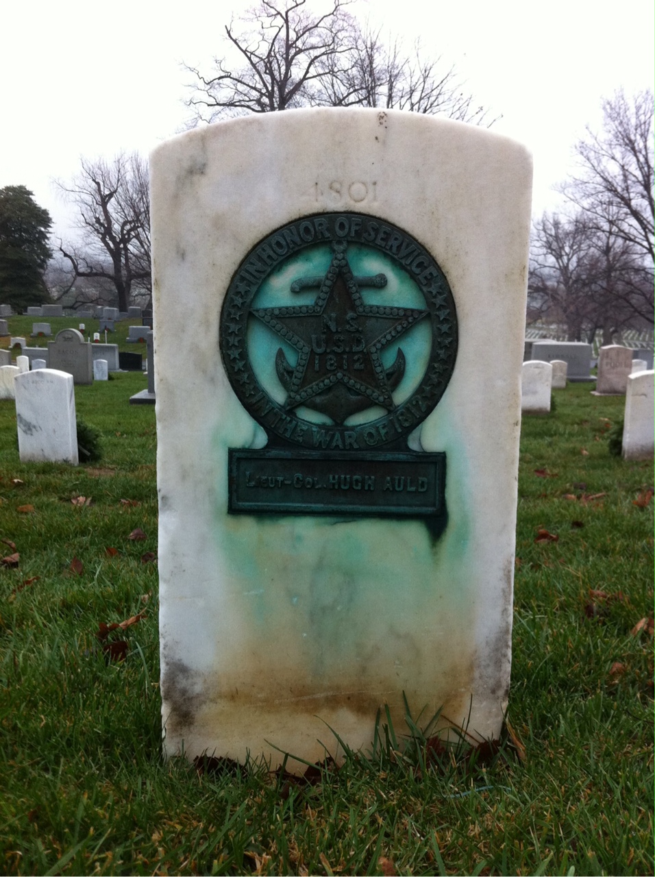 Back of headstone — Hugh Auld