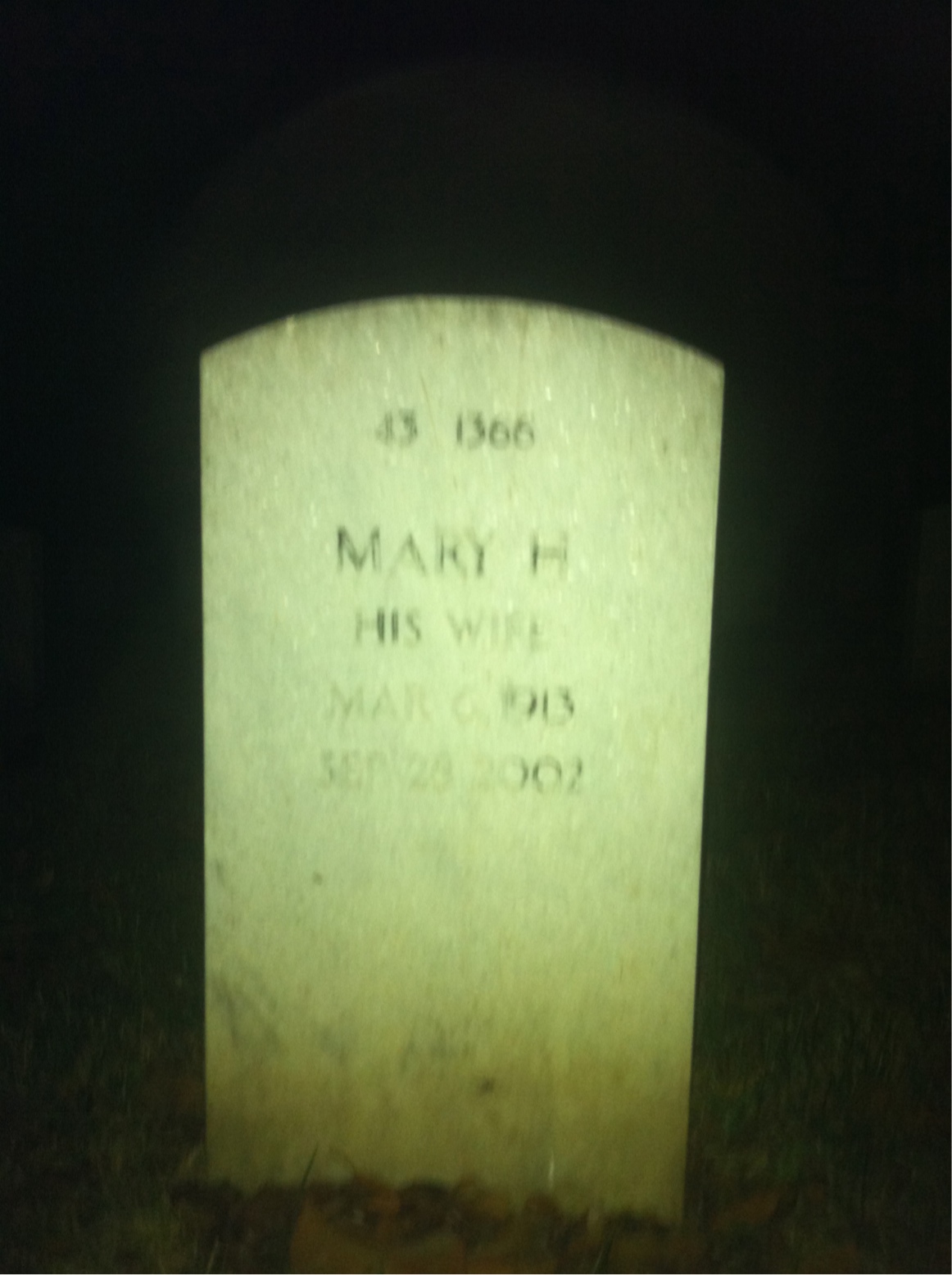 Back of headstone — Stanley Boswell