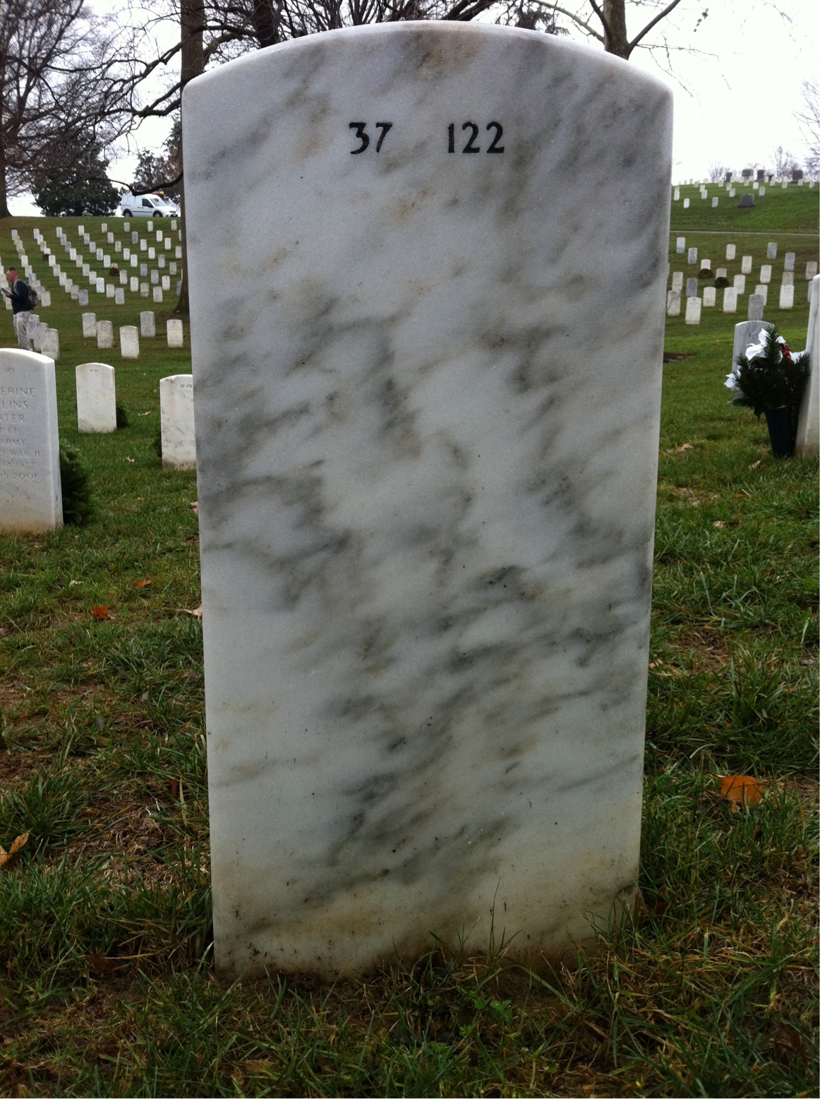 Back of headstone — Calvin Cooke