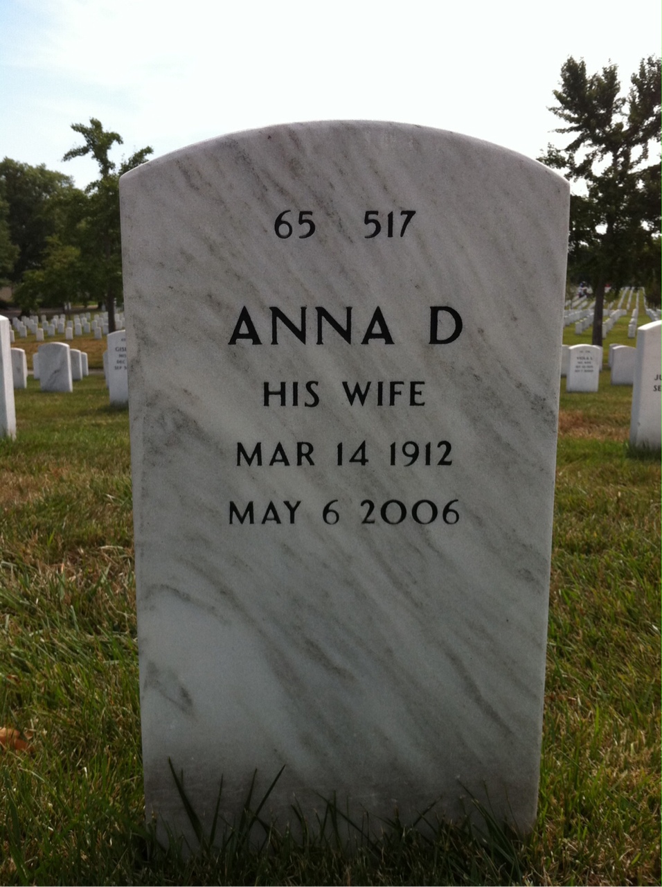 Back of headstone — Frederick Sturm