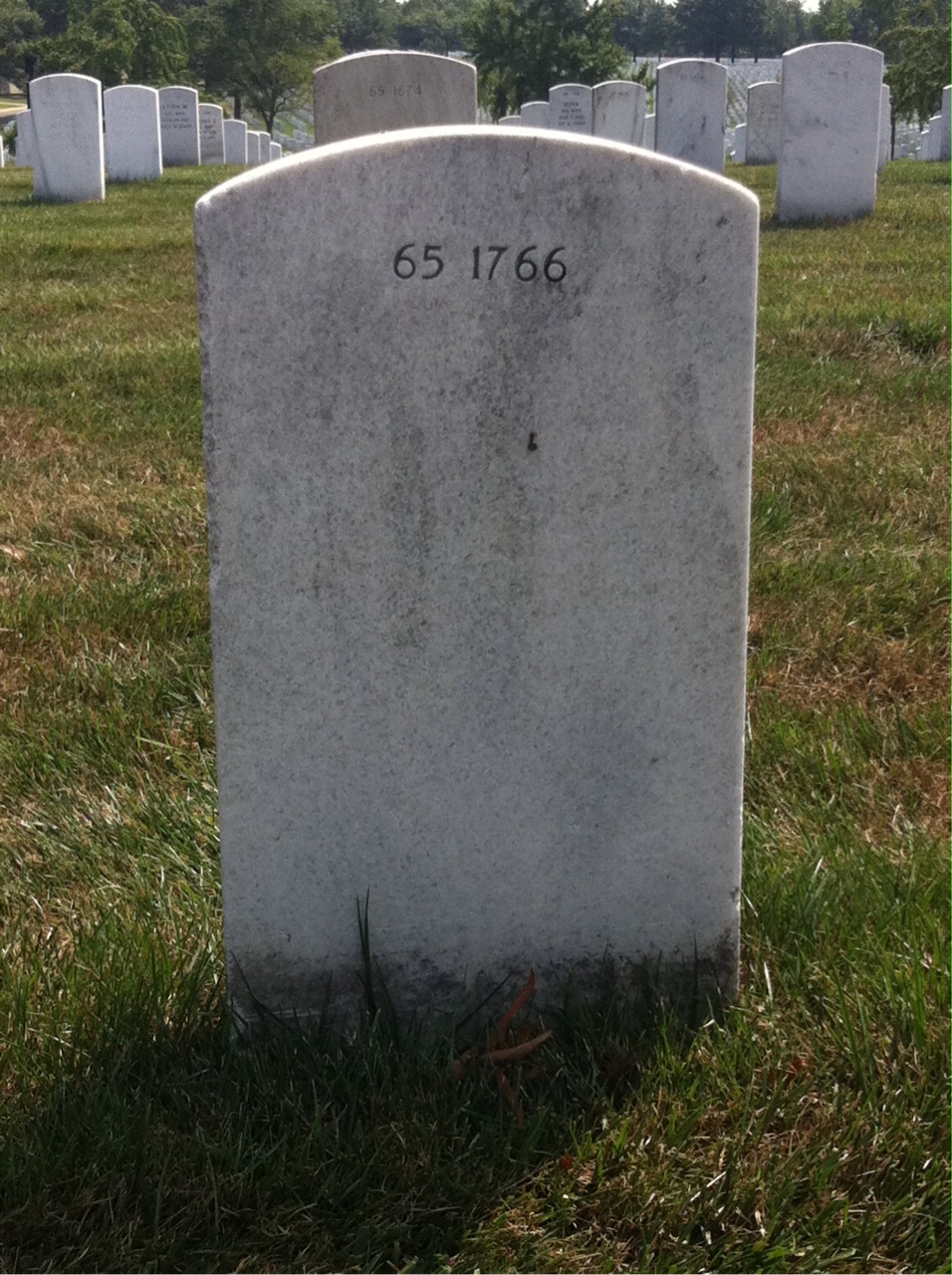 Back of headstone — William W Parish