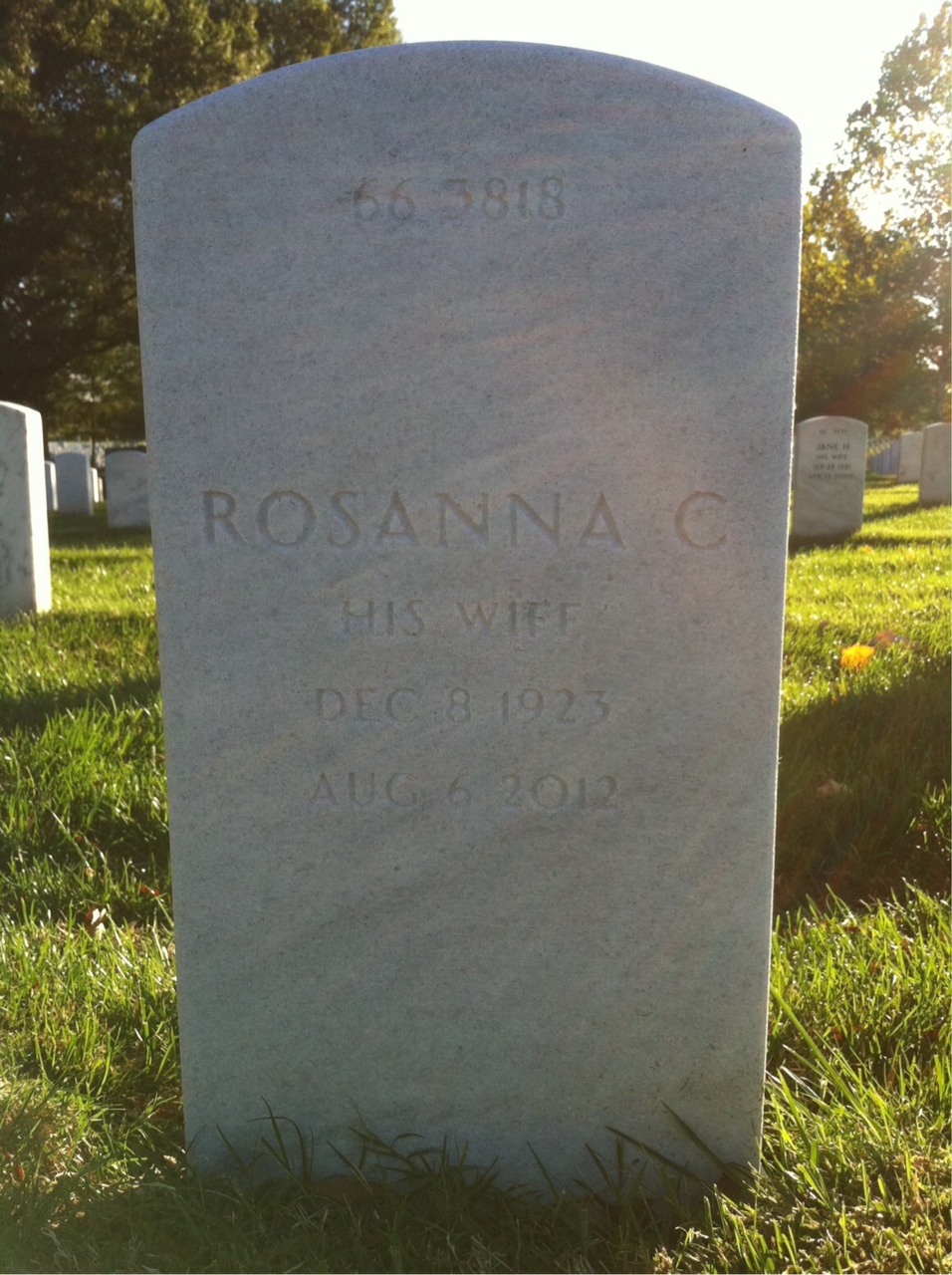 Back of headstone — Bruno Grenci