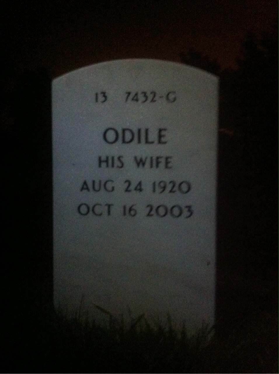 Back of headstone — Paul Kubala