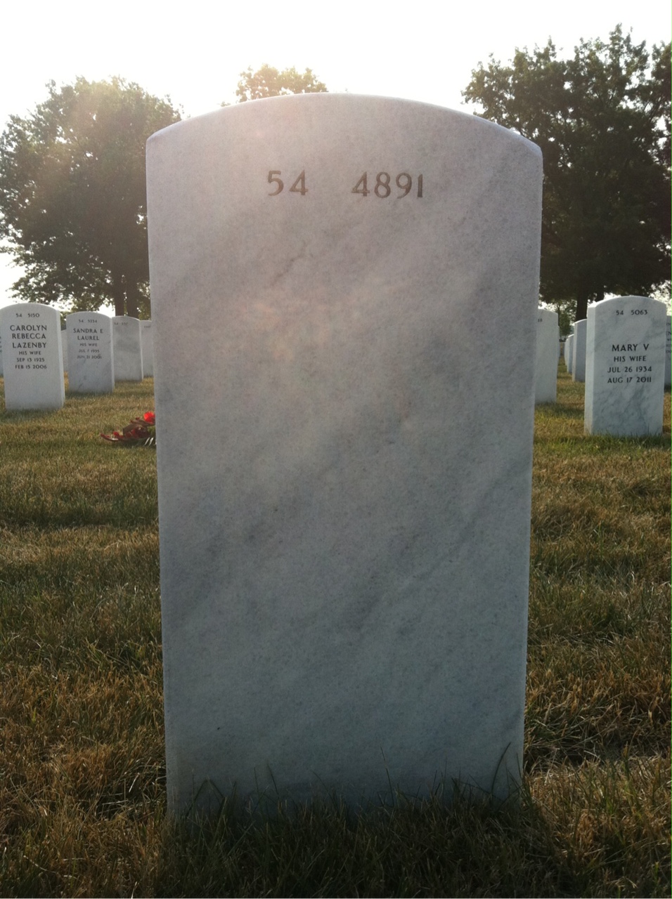 Back of headstone — Thomas Roberts