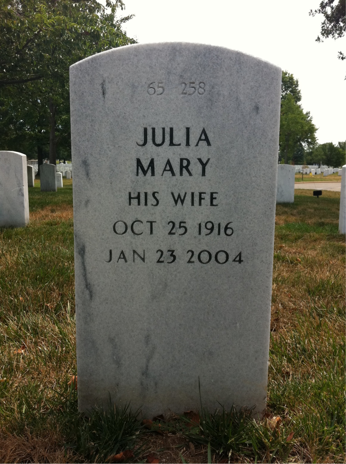 Back of headstone — Cecil Young