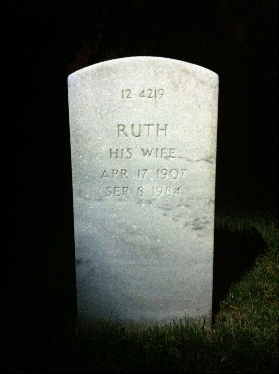 Back of headstone — Staten Mooring