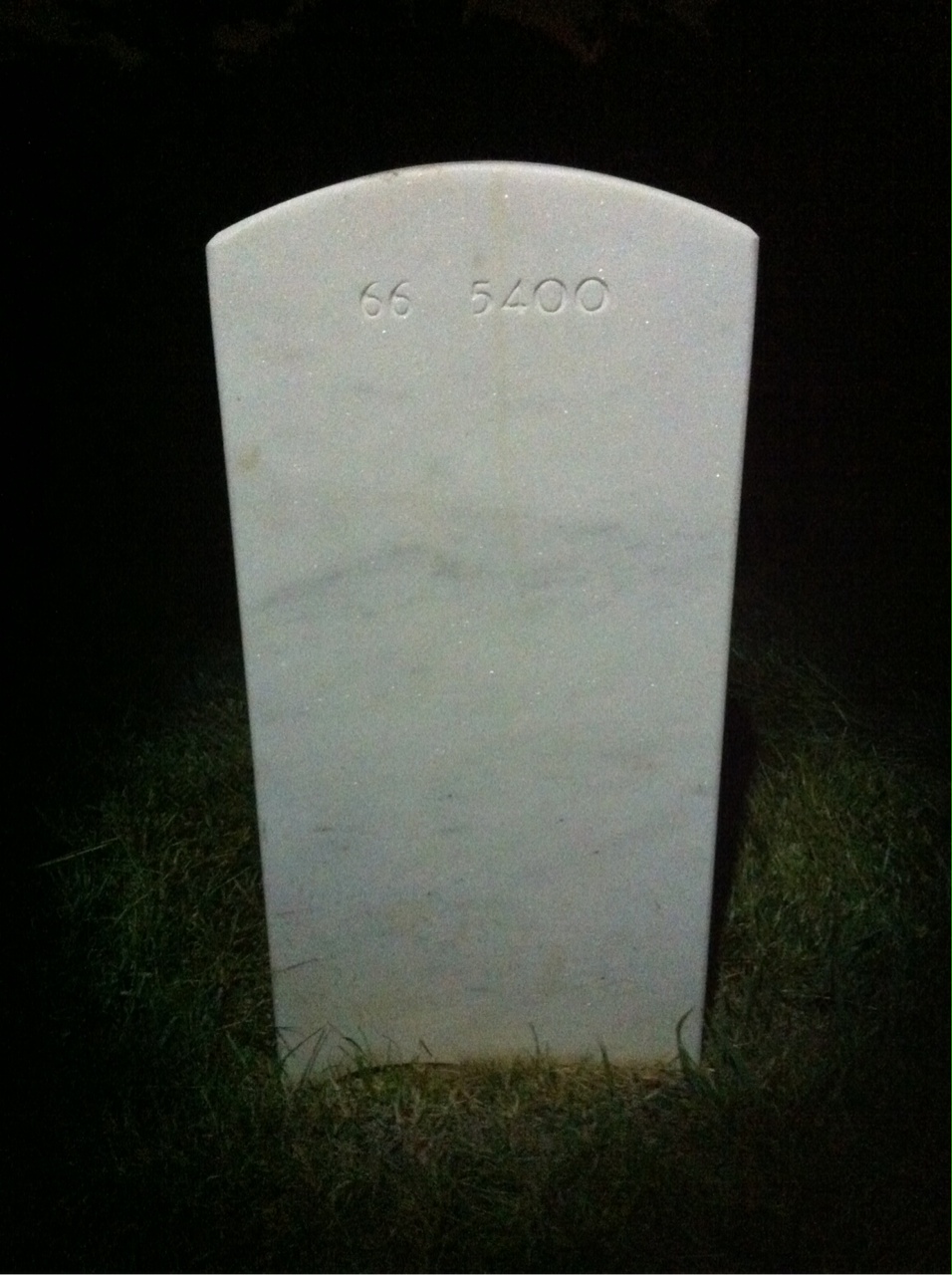 Back of headstone — William Mitchell