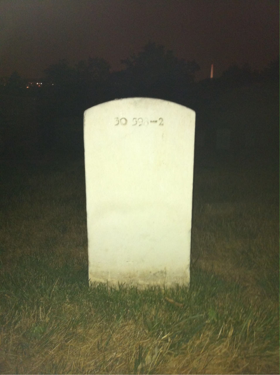 Back of headstone — Leslie Allen