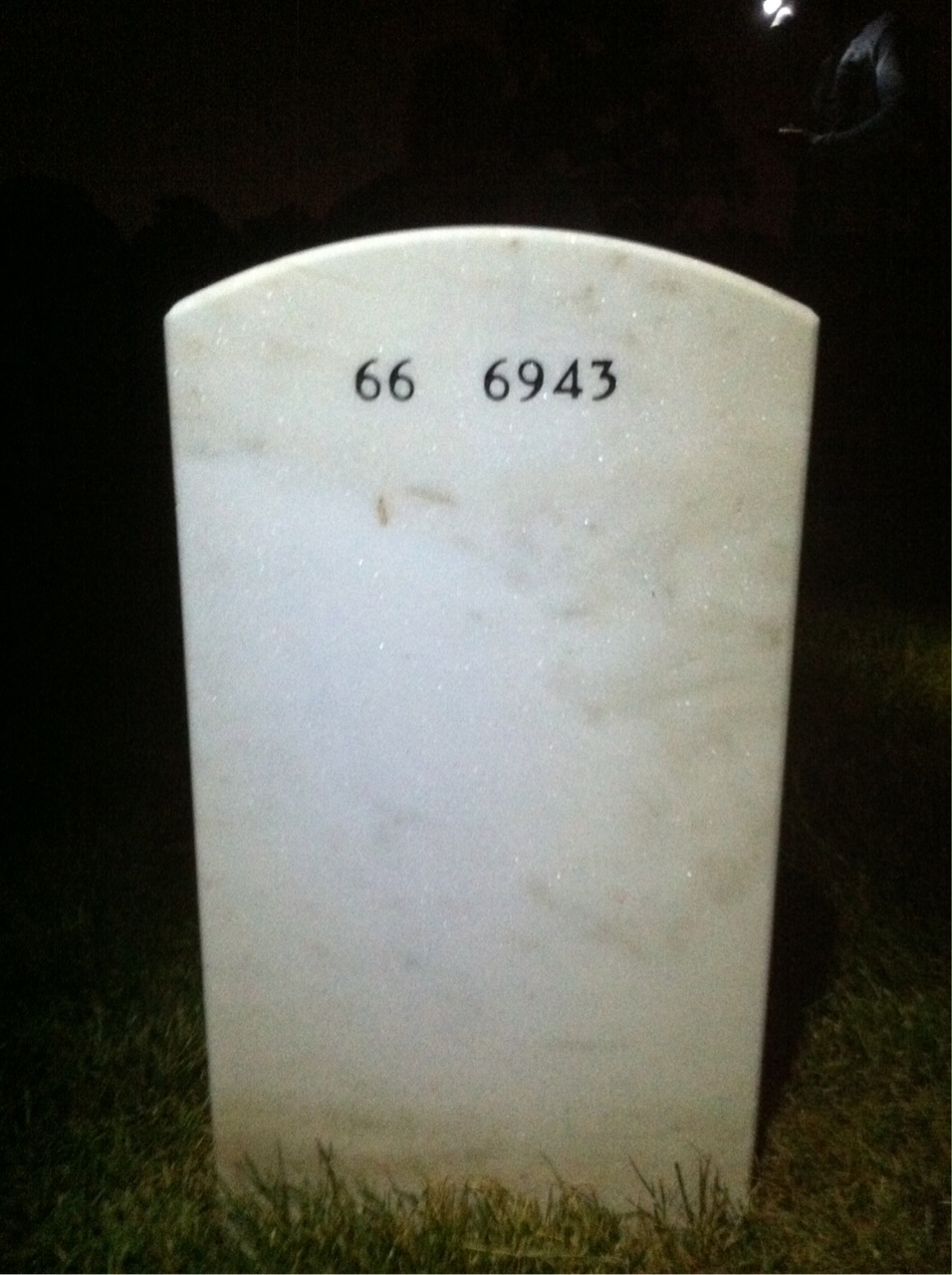 Back of headstone — Carlton Jackson