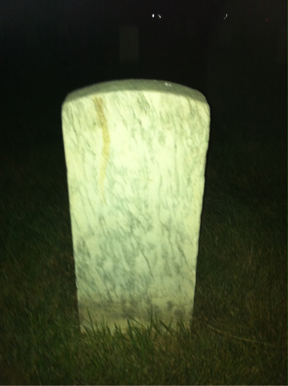 Back of headstone — James Melvin