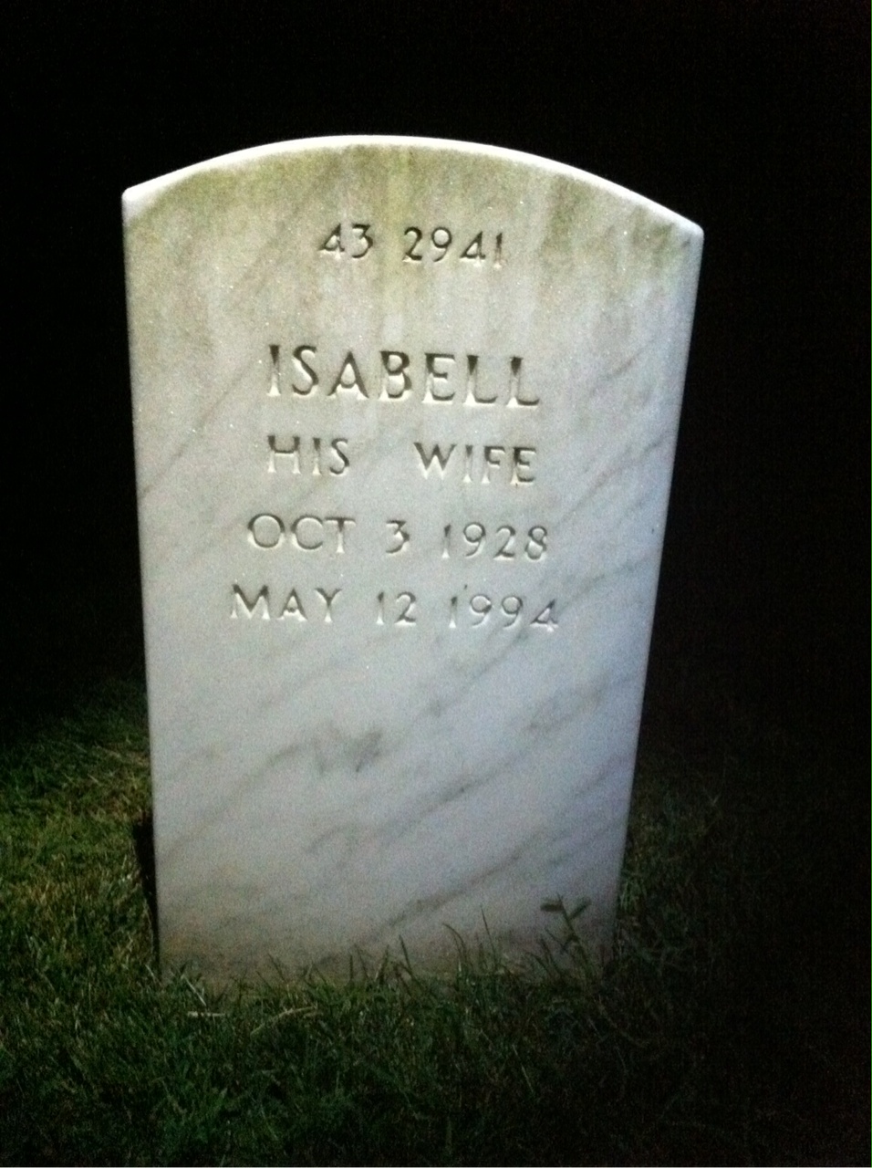 Back of headstone — Robert Moore