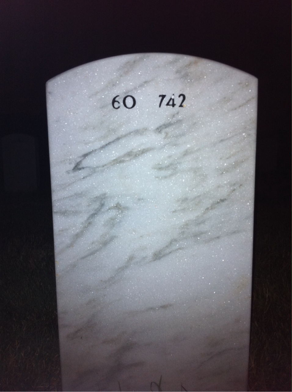 Back of headstone — You Wang