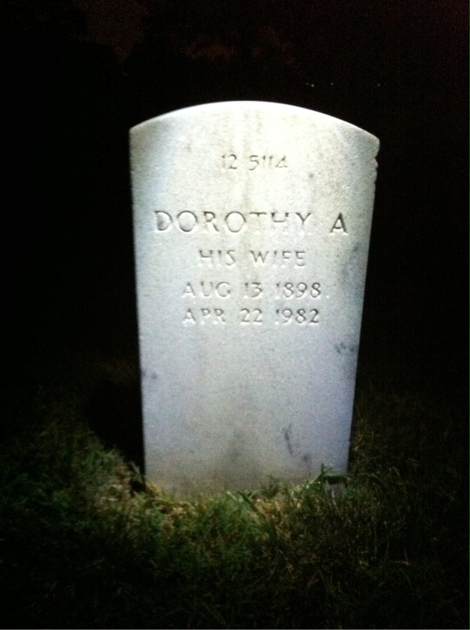 Back of headstone — Anthony Amory