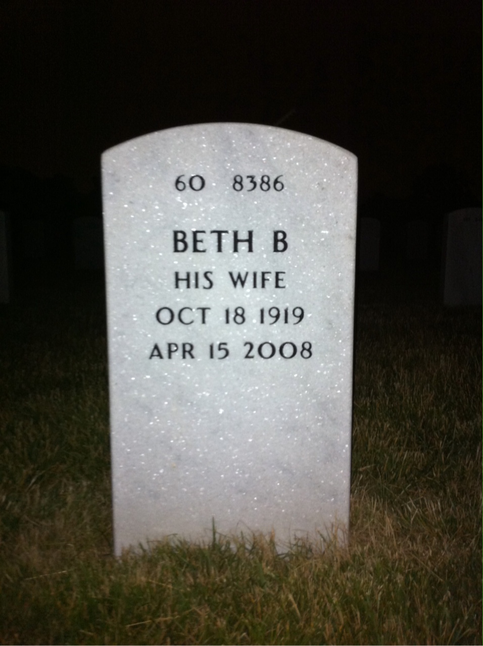 Back of headstone — Harry Hunt