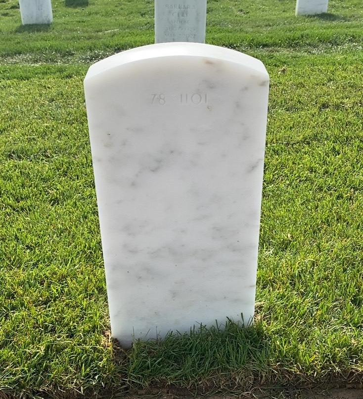 Back of headstone — William Leroy Barnett