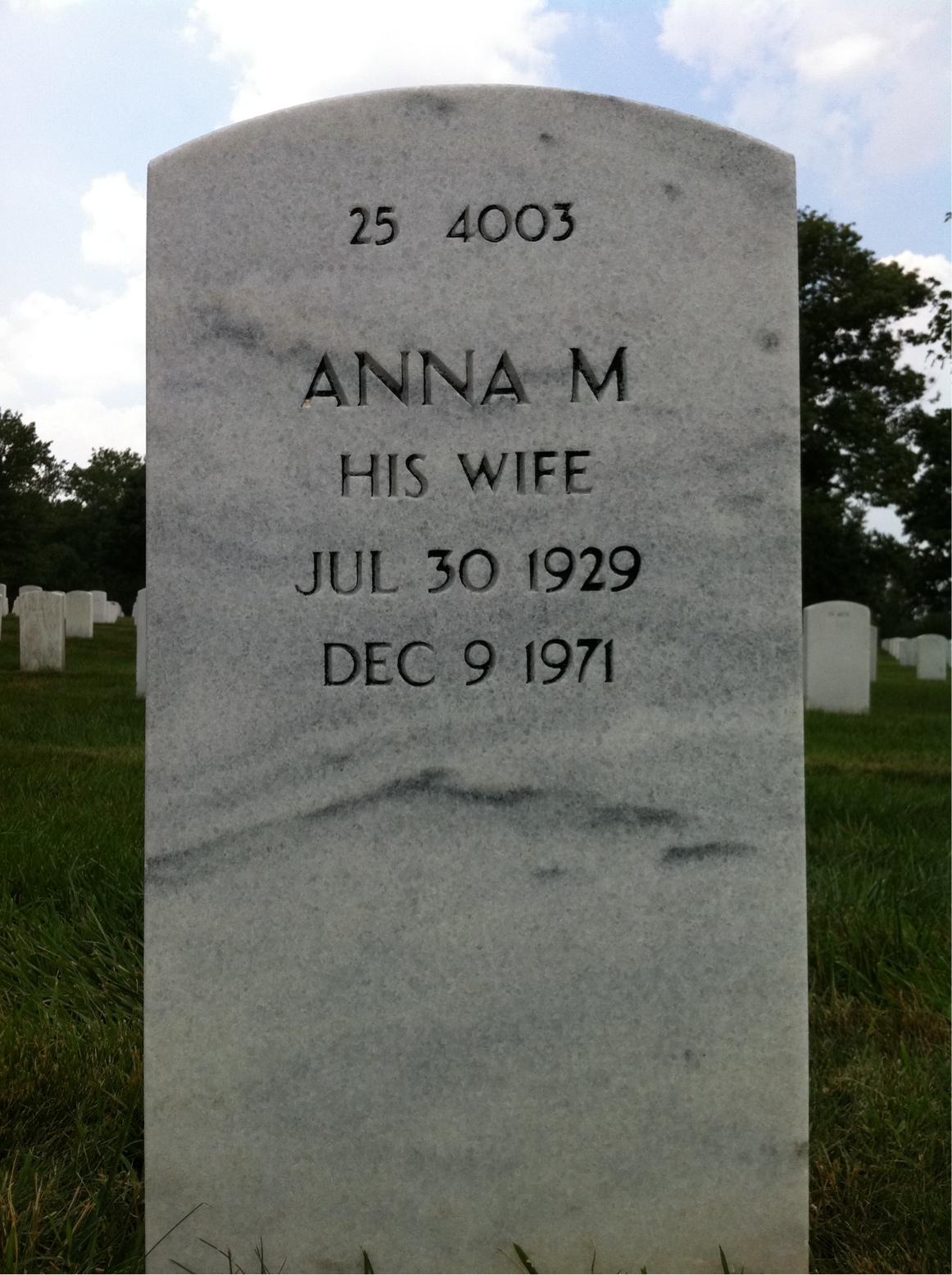 Back of headstone — Edward Achenbach