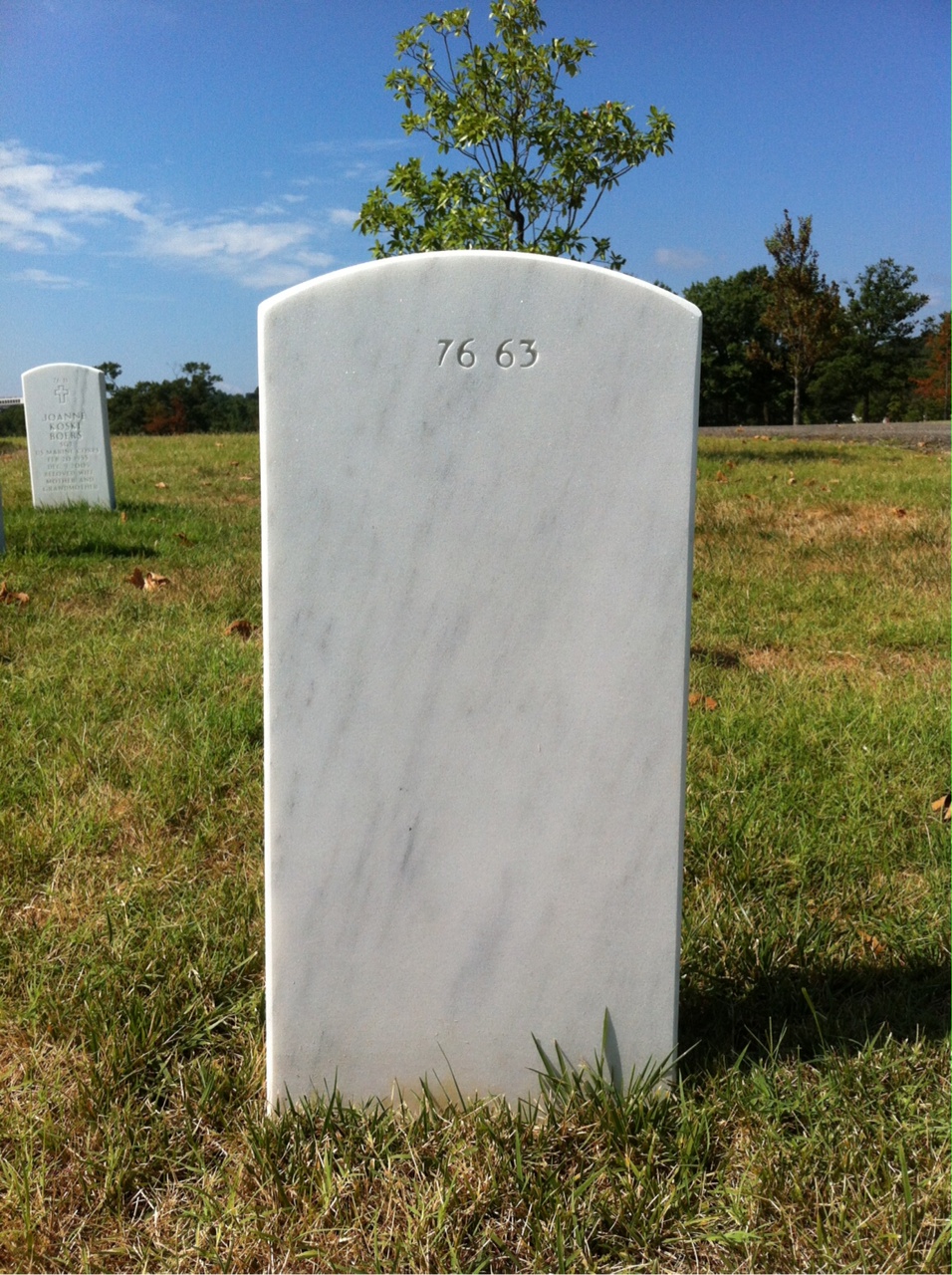 Back of headstone — James Alston