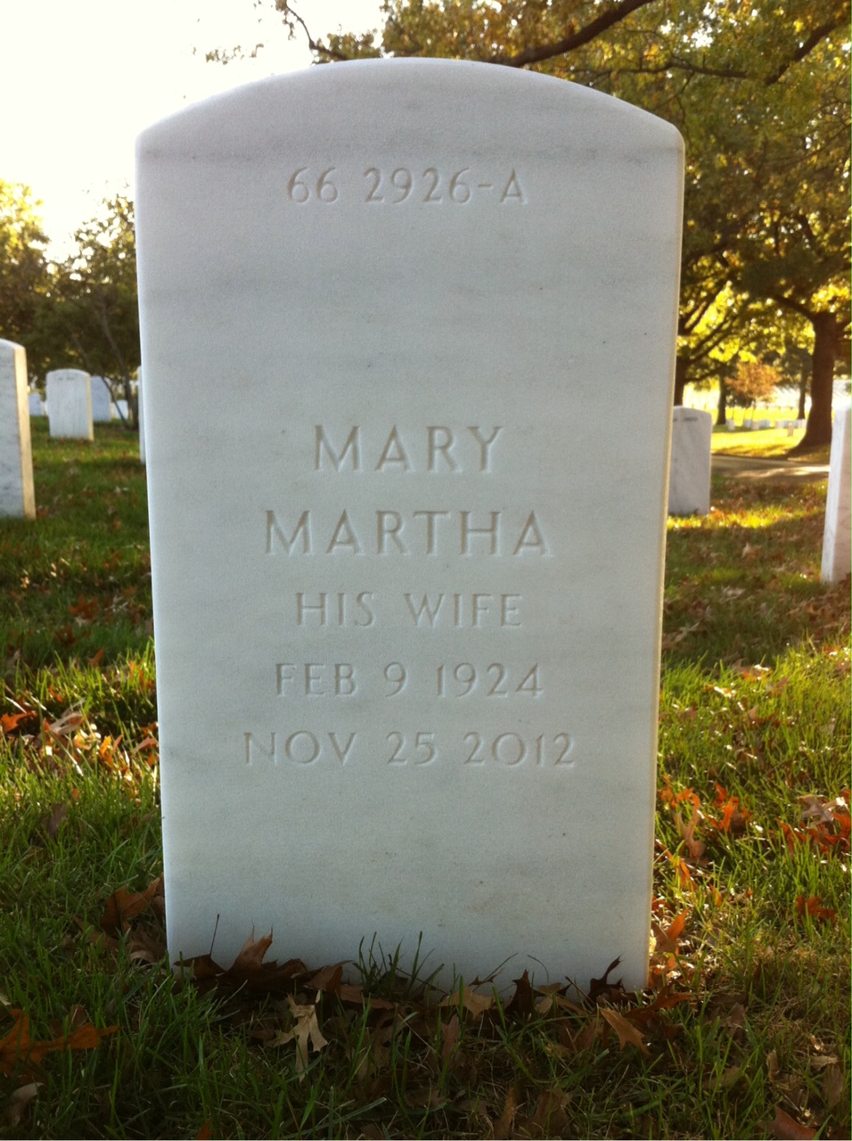 Back of headstone — Robert Camarca