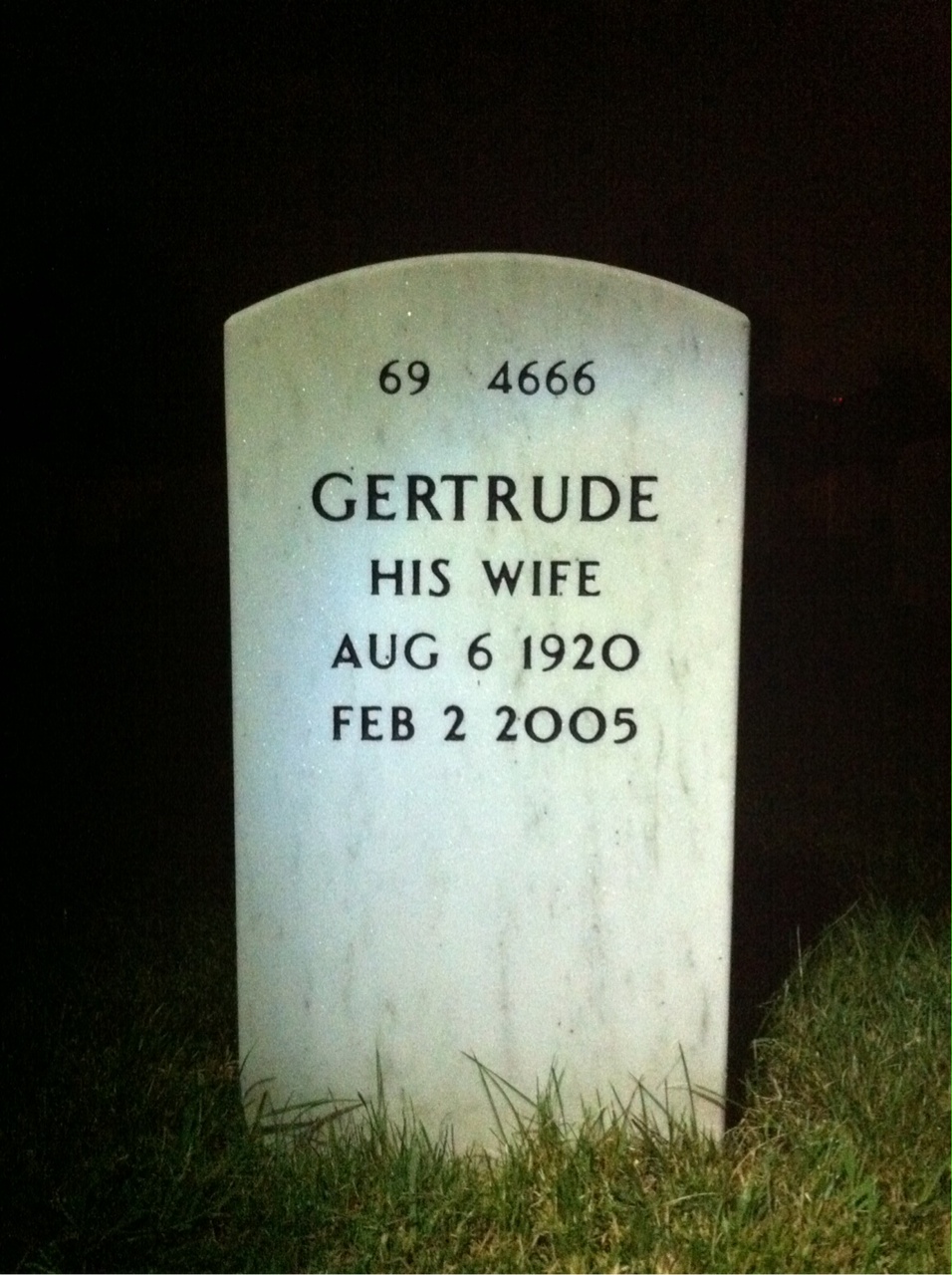 Back of headstone — William Brown