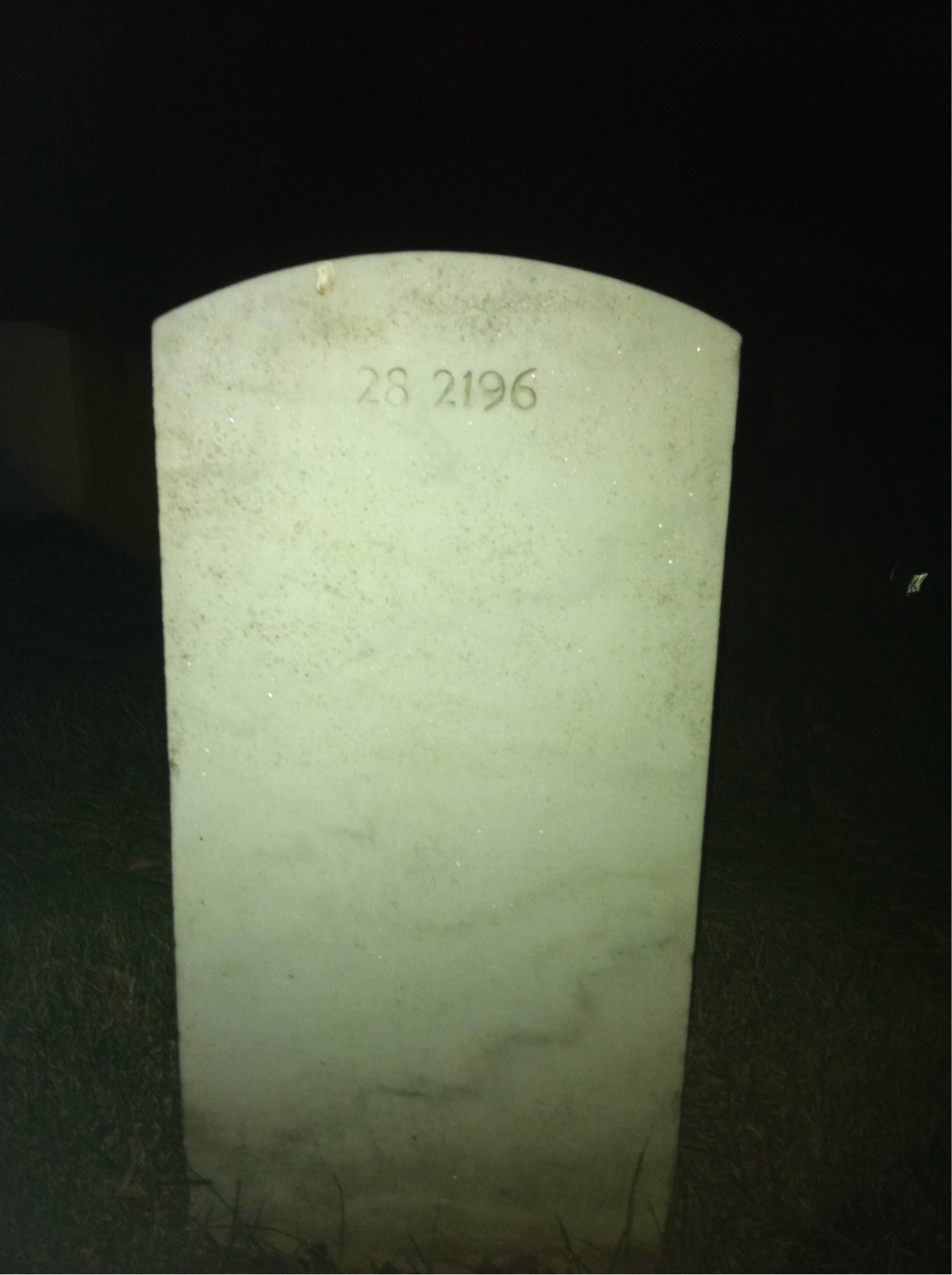 Back of headstone — Thomas A Nolan