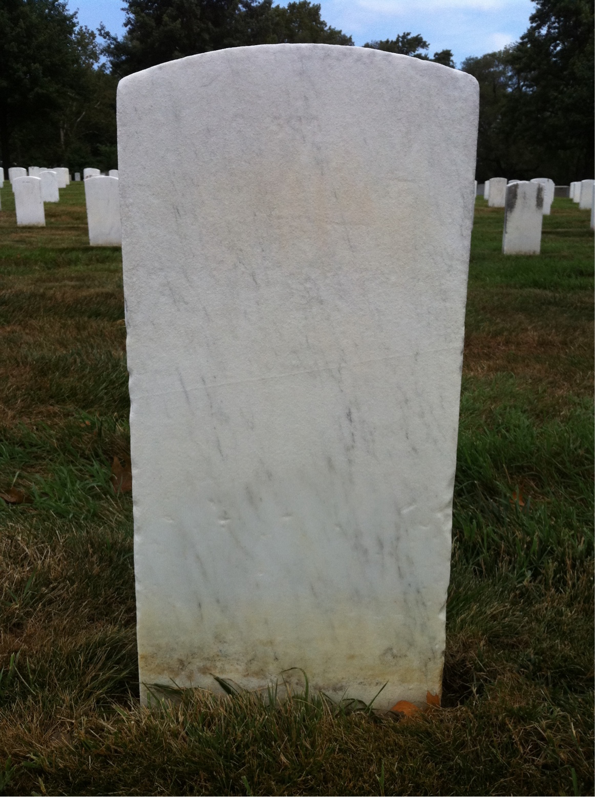 Back of headstone — Robert Myers