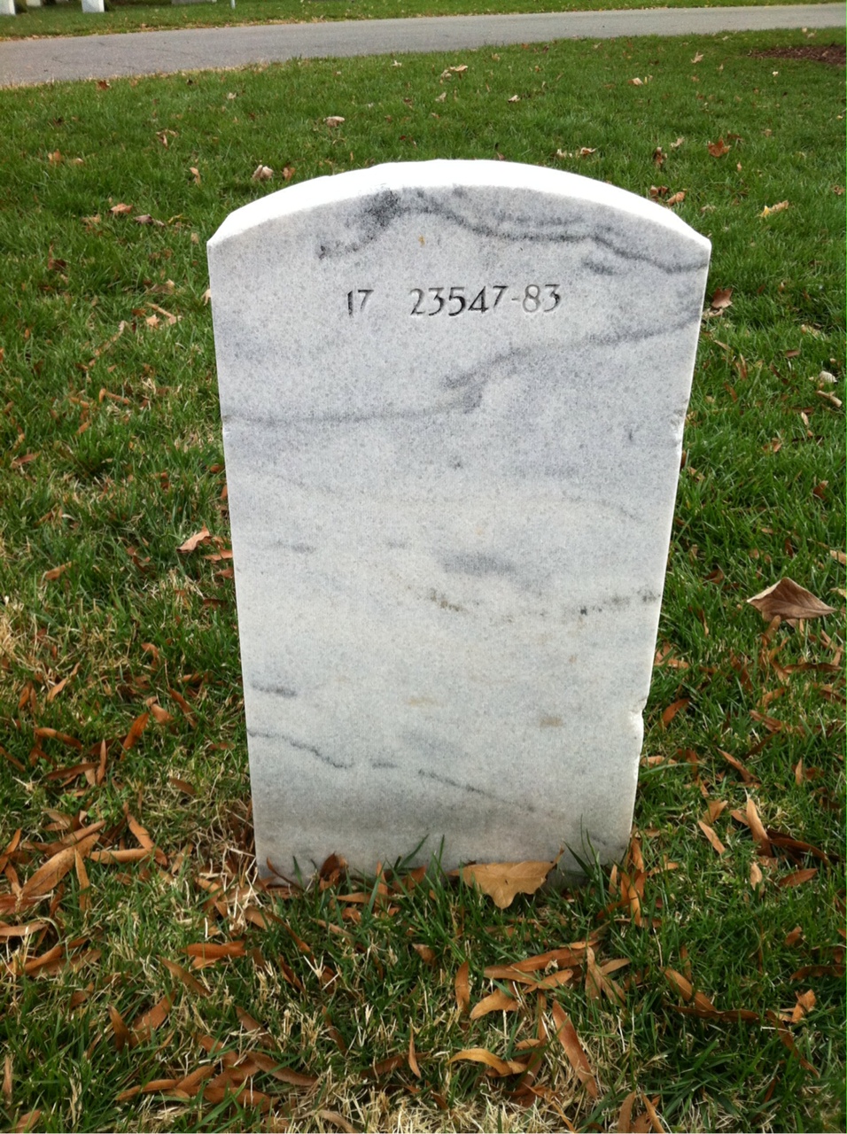 Back of headstone — Mark Mullins