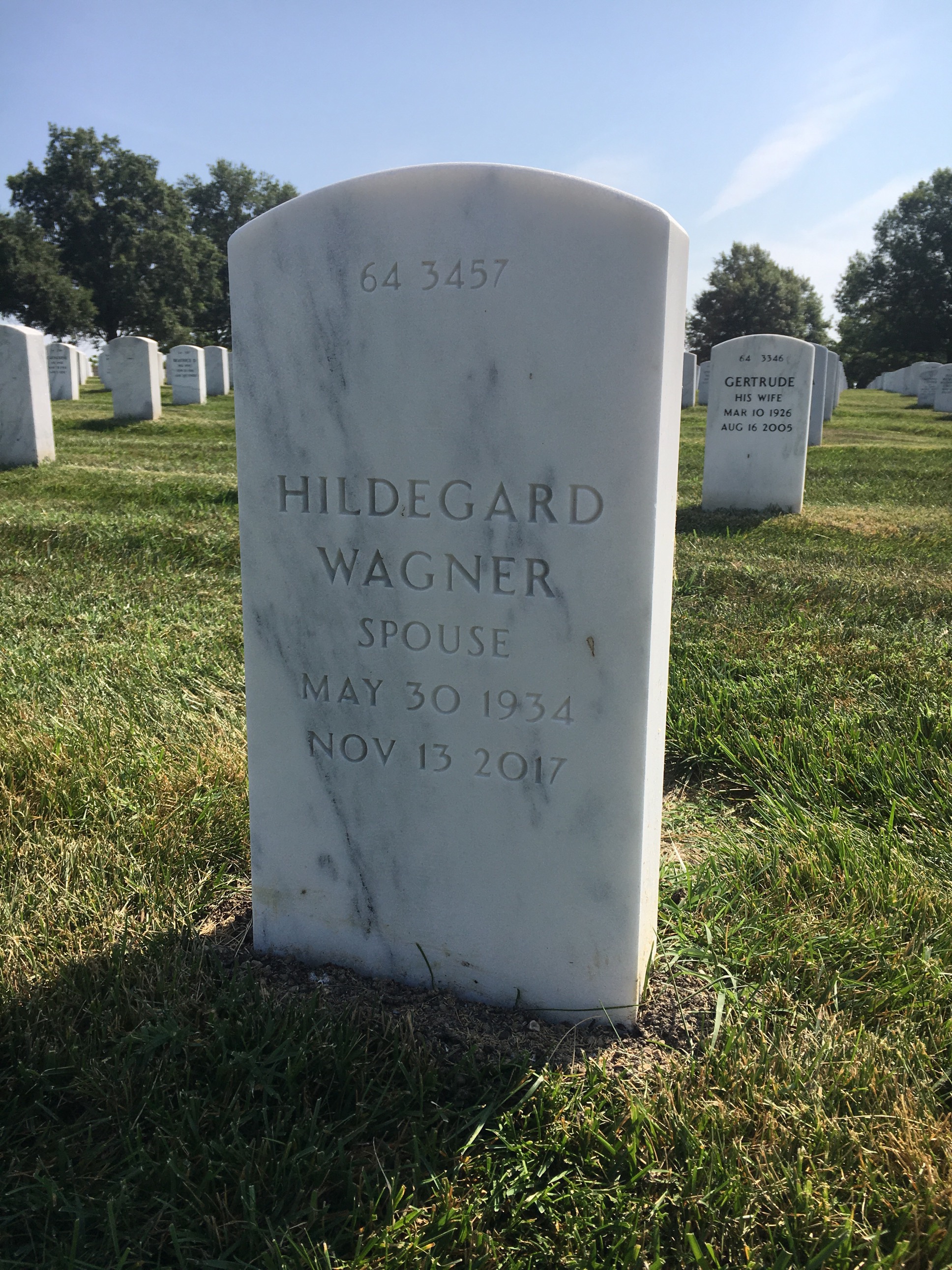 Back of headstone — Horace Schow