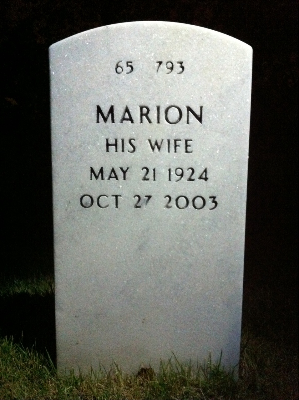 Back of headstone — Jack Mayer