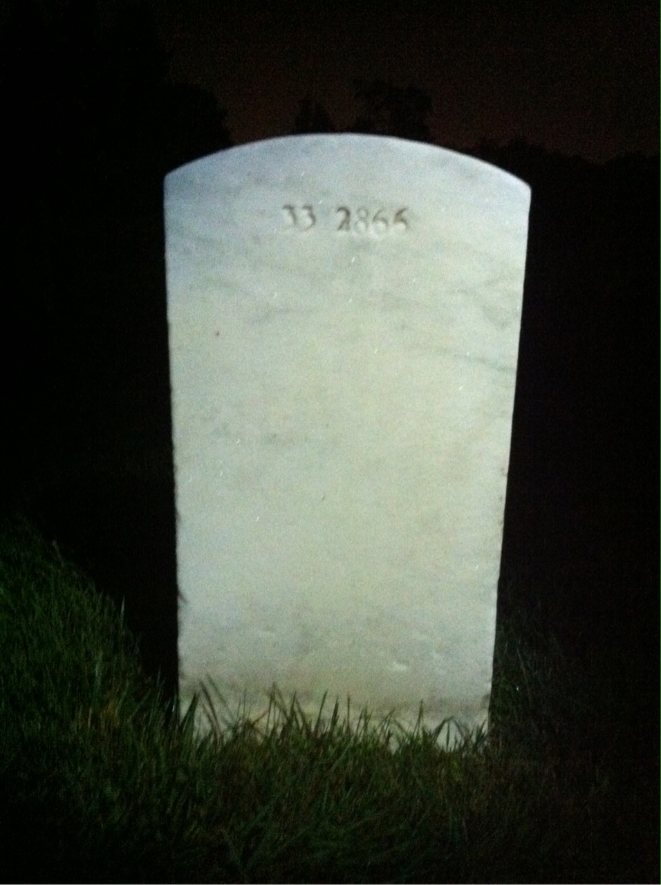 Back of headstone — Vernon Alexander