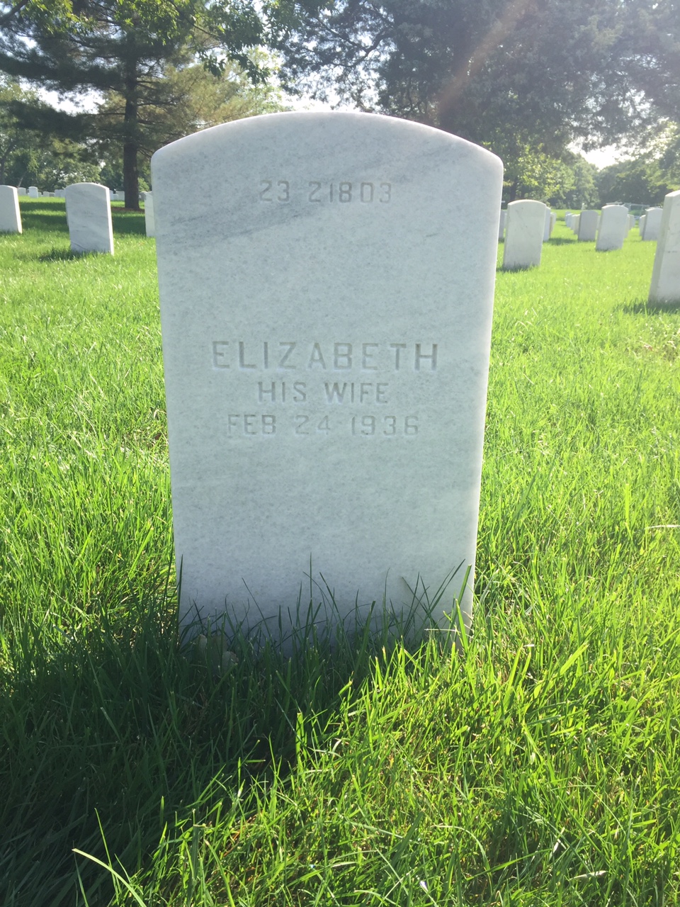Back of headstone — Frederick Muse