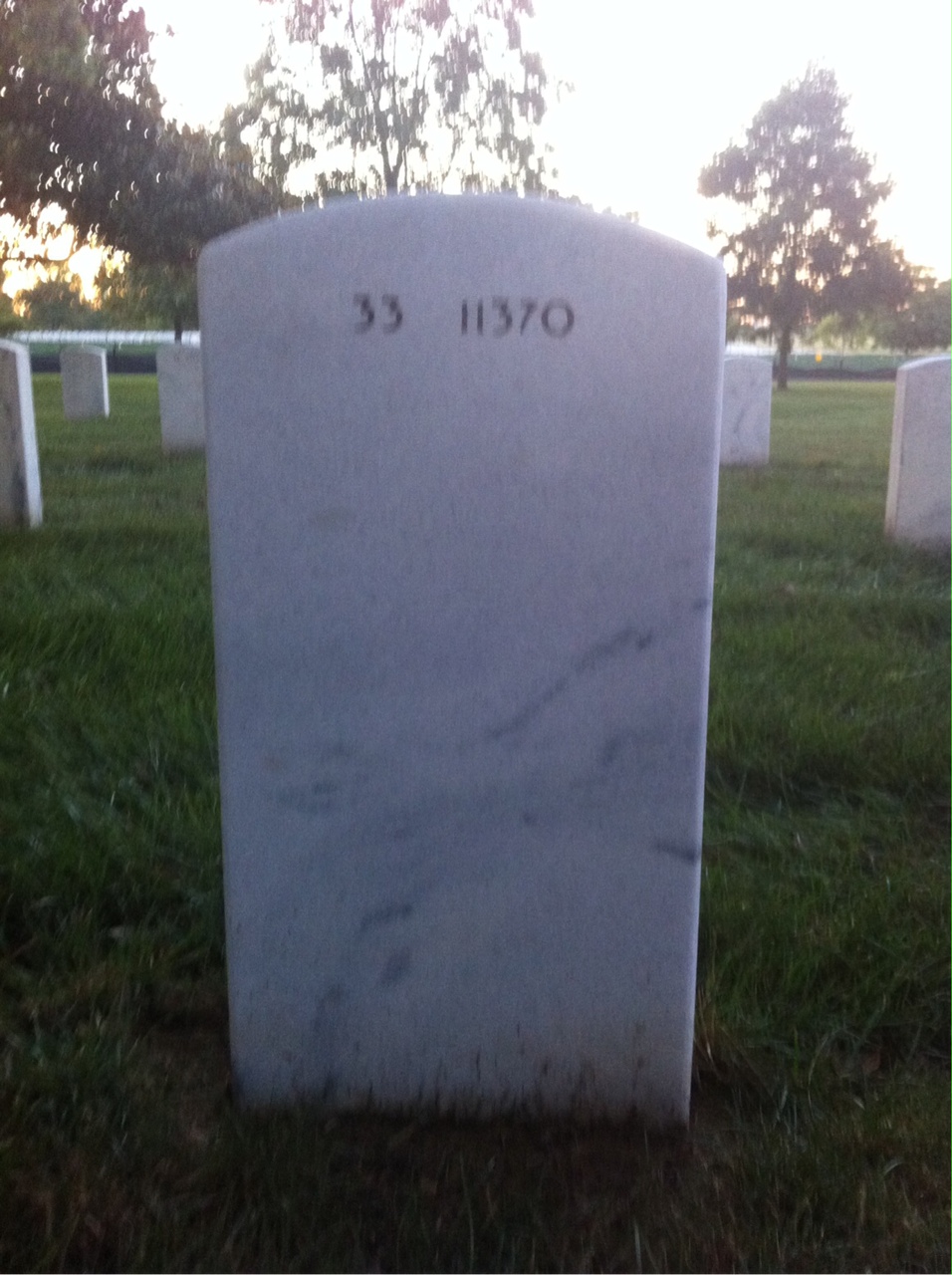 Back of headstone — Edward Nash