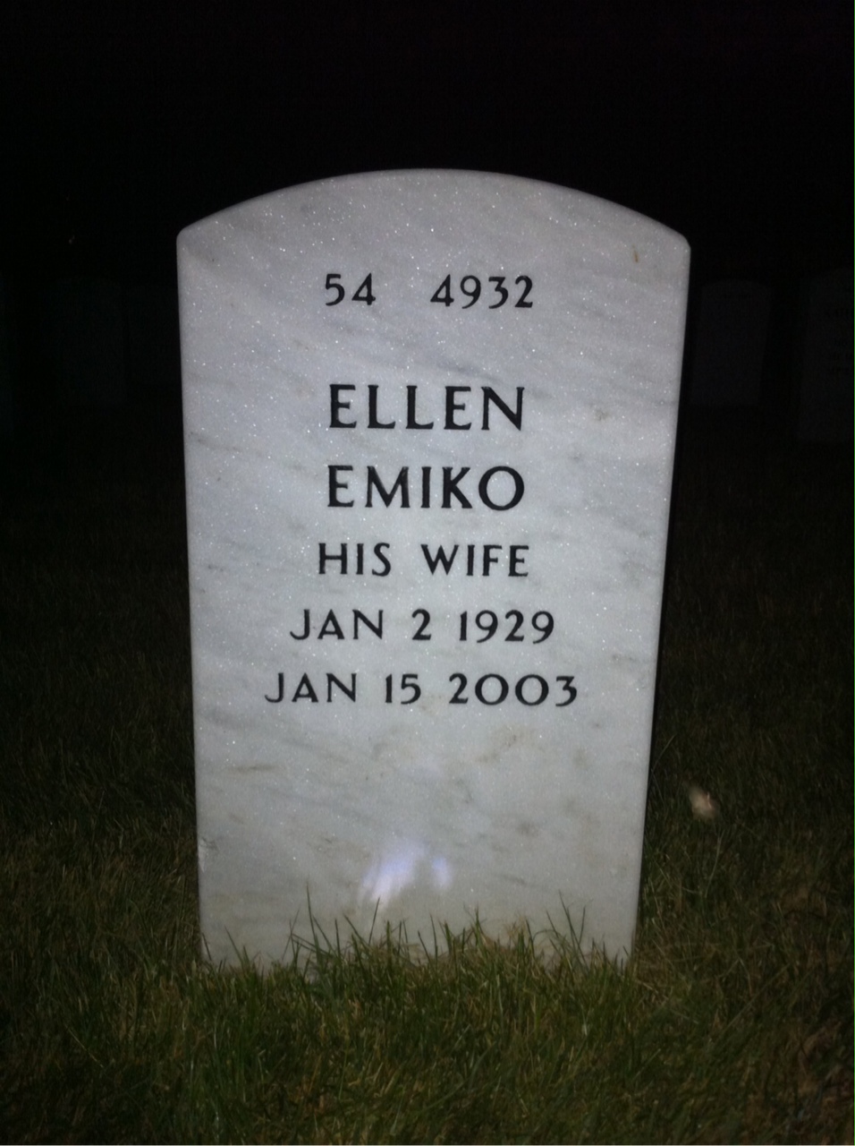 Back of headstone — Charles Tompkins