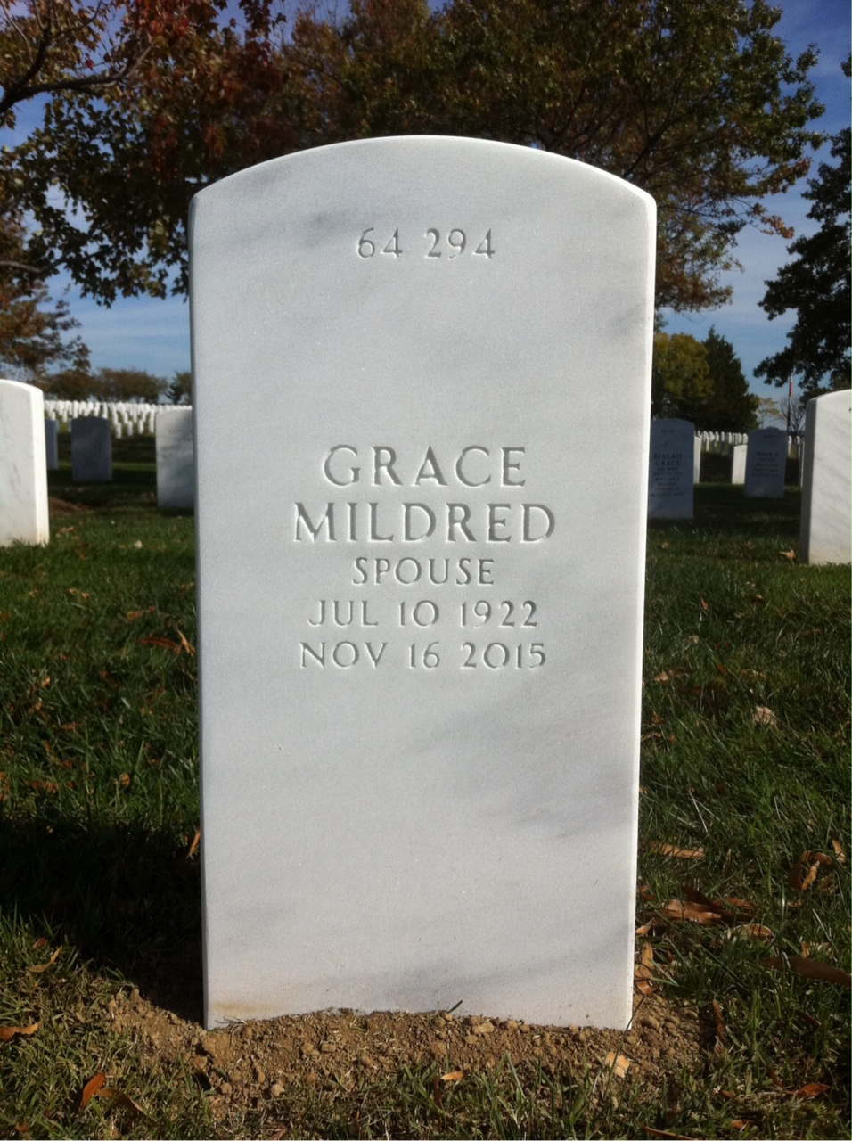 Back of headstone — Richard De Long
