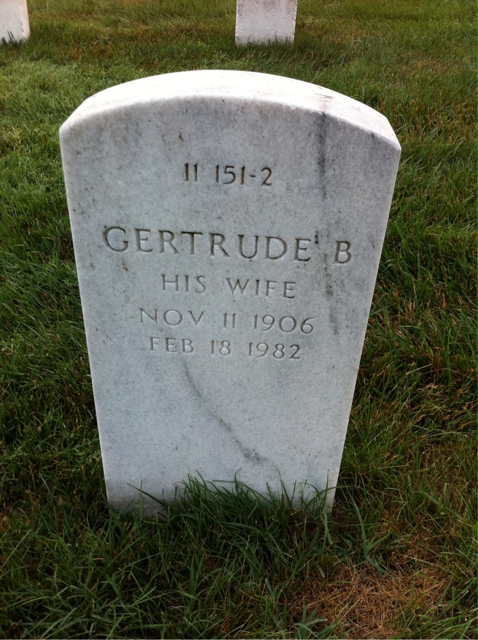 Back of headstone — Walter Capron