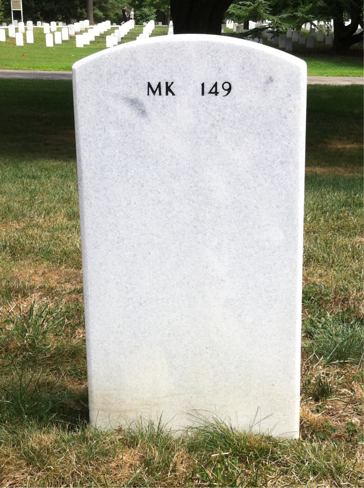 Back of headstone — Bernard Hunt