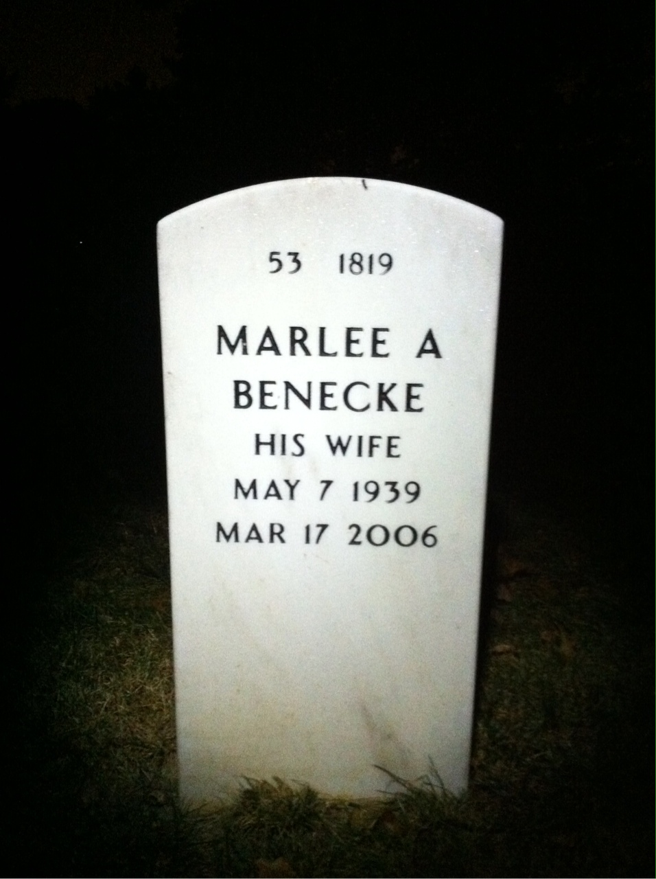 Back of headstone — Burleigh Drummond