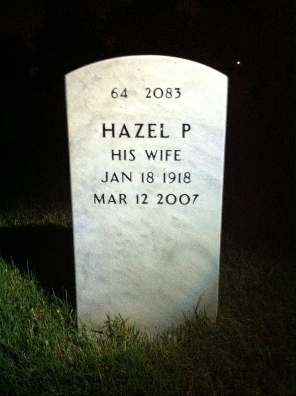 Back of headstone — Lawrence Duffman