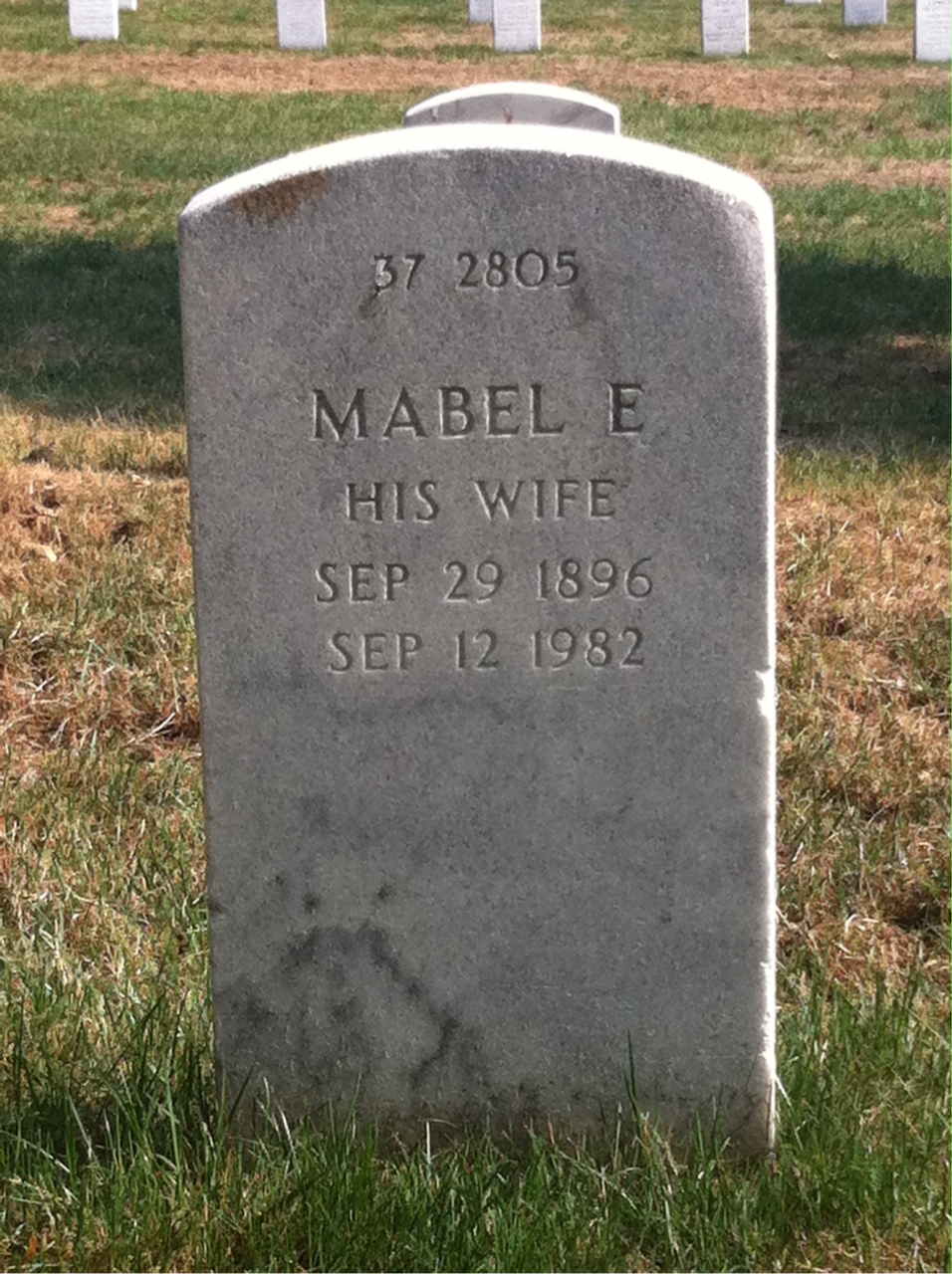 Back of headstone — George Mills