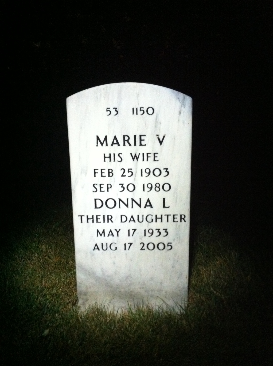 Back of headstone — James Schneider