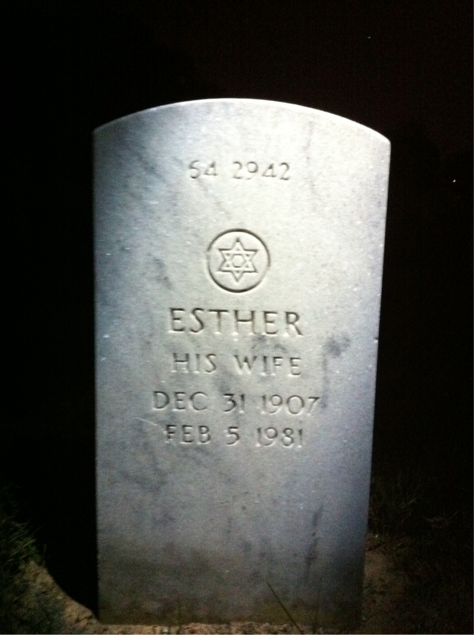 Back of headstone — Alfonso Esposito