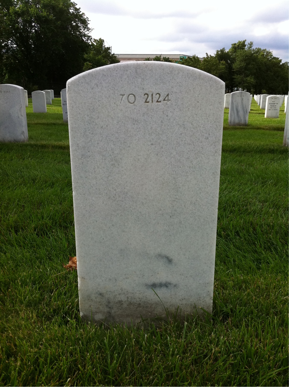 Back of headstone — John Mittendorf