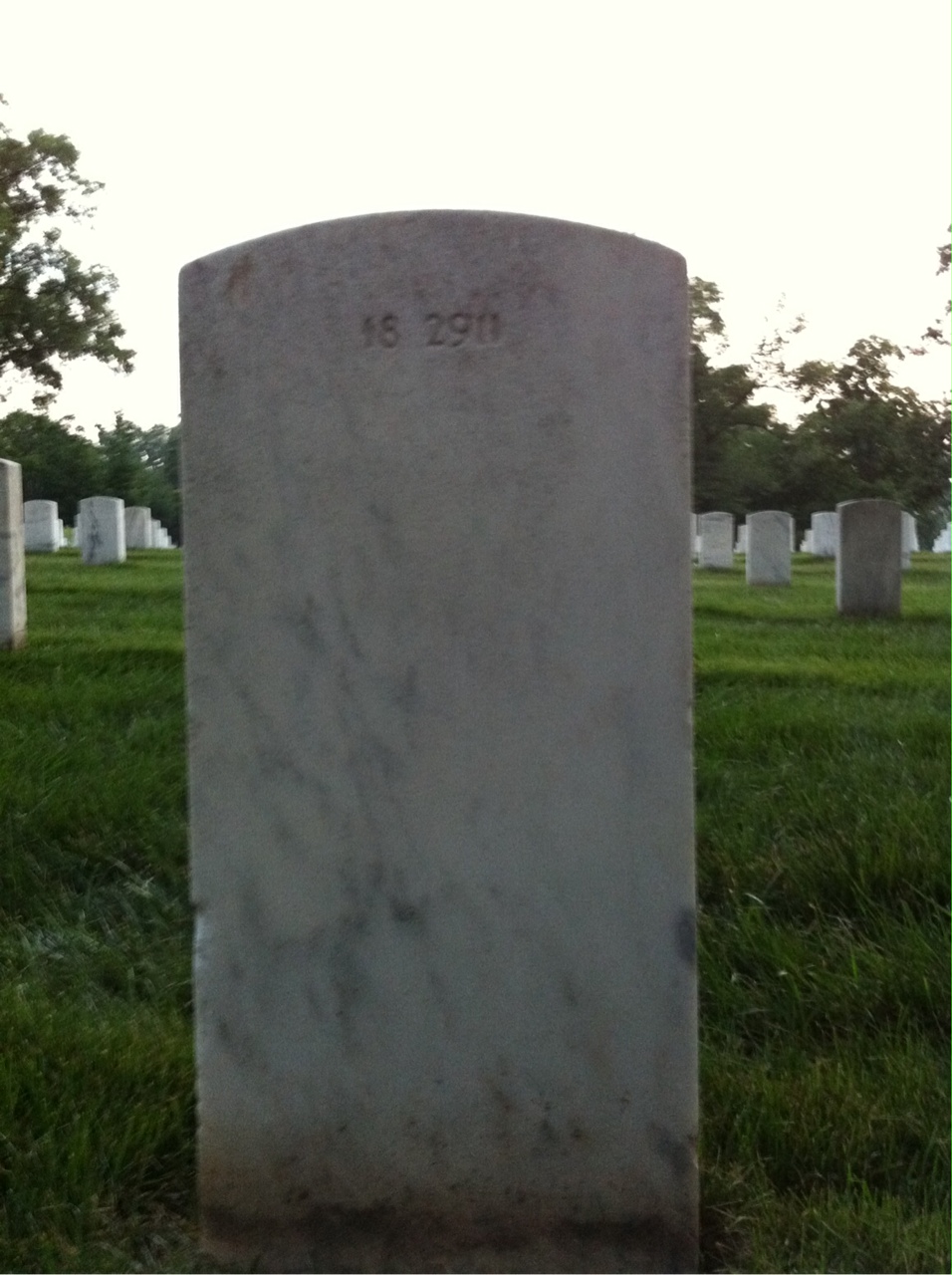 Back of headstone — Frank Myers
