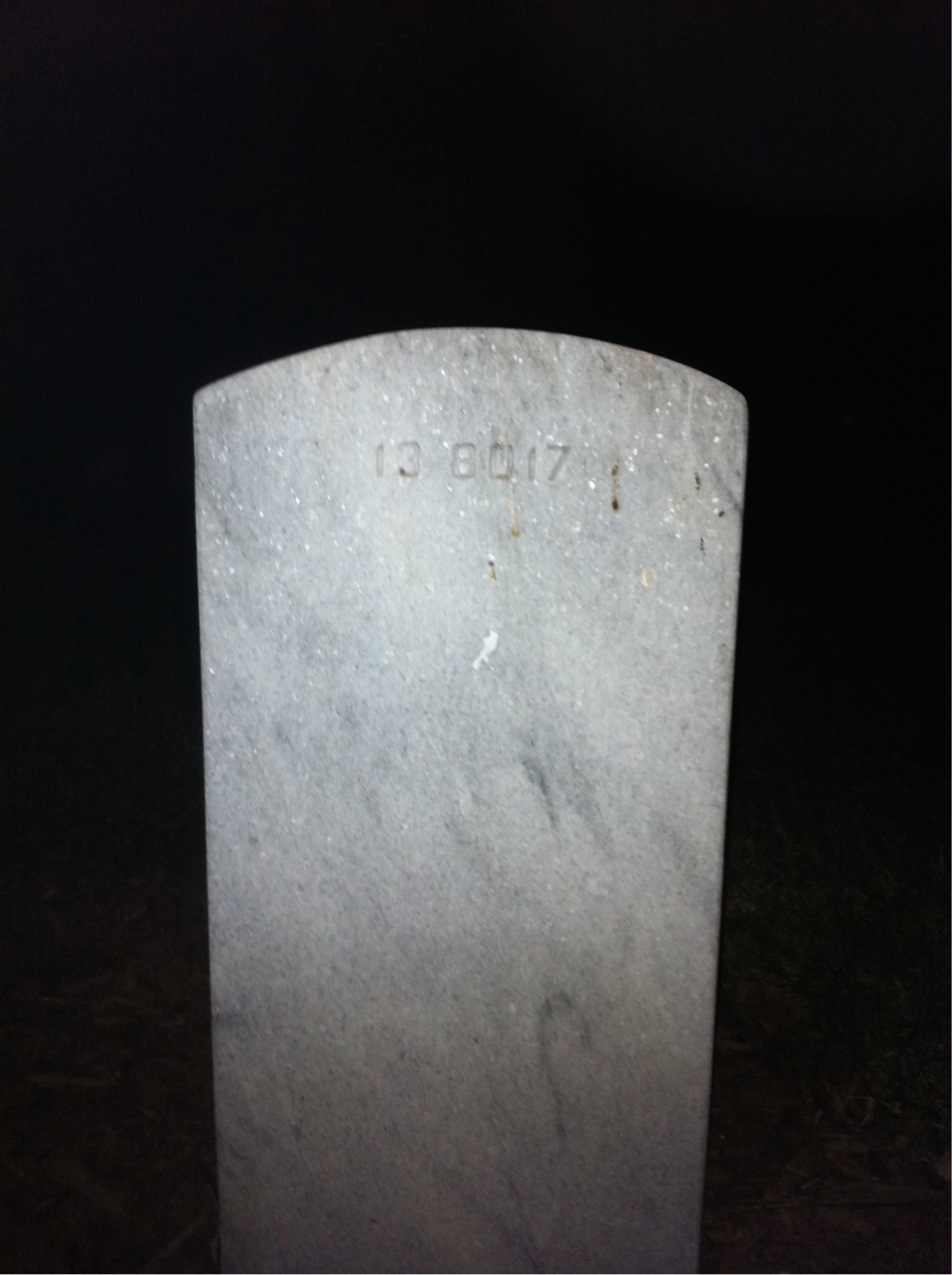 Back of headstone — David Atler