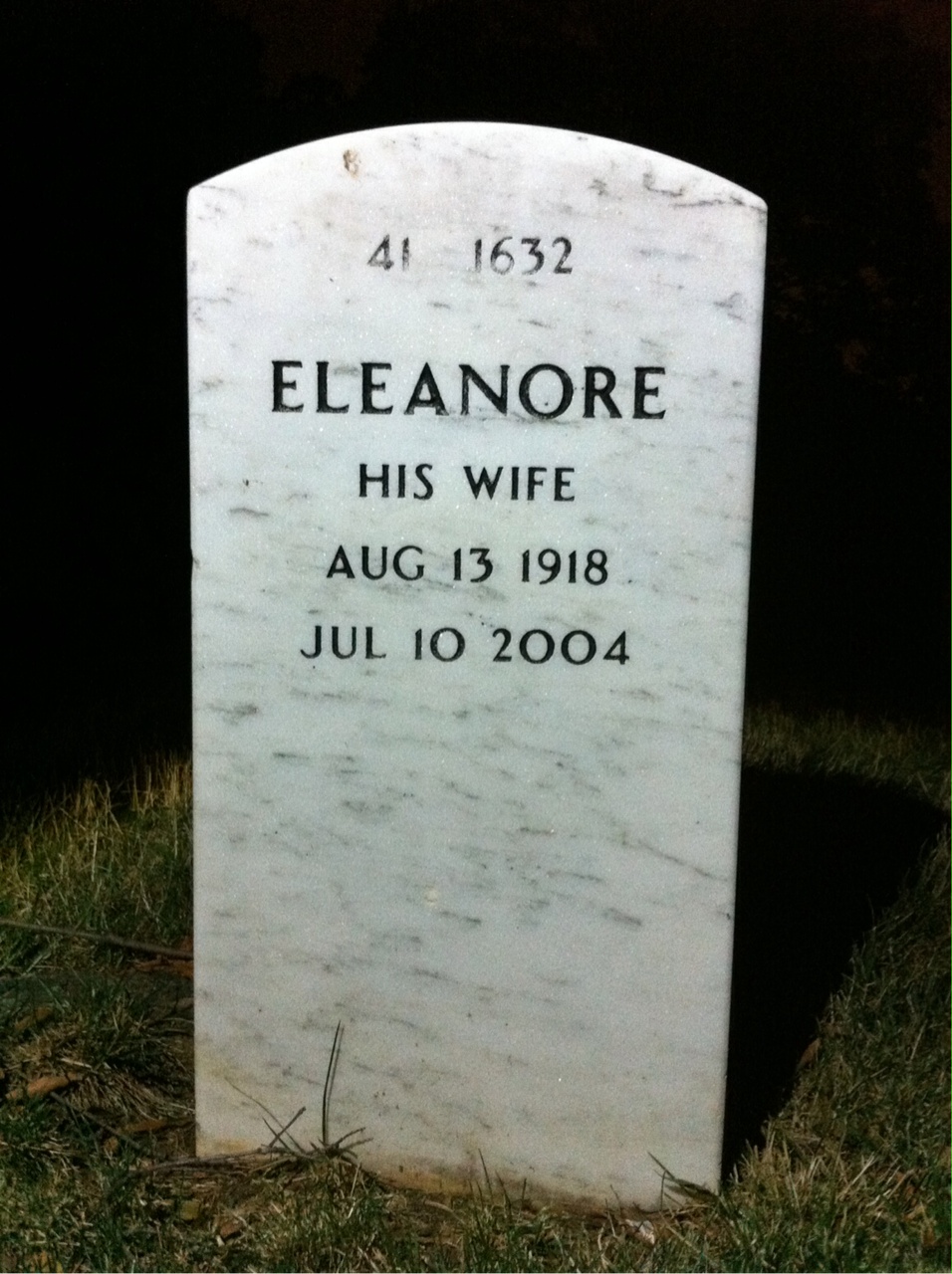 Back of headstone — Fred Lowe